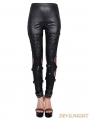 Devil Fashion Black Skull Rivet Gothic Punk Legging for Women