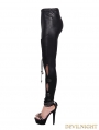 Devil Fashion Black Skull Rivet Gothic Punk Legging for Women