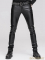 Devil Fashion Black Tight Gothic Leather Pants for Men