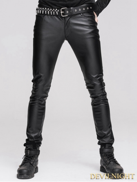 Black Tight Gothic Leather Pants for Men - Devilnight.co.uk