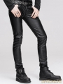 Devil Fashion Black Tight Gothic Leather Pants for Men