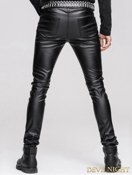 Black Tight Gothic Leather Pants for Men - Devilnight.co.uk
