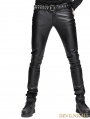 Devil Fashion Black Tight Gothic Leather Pants for Men