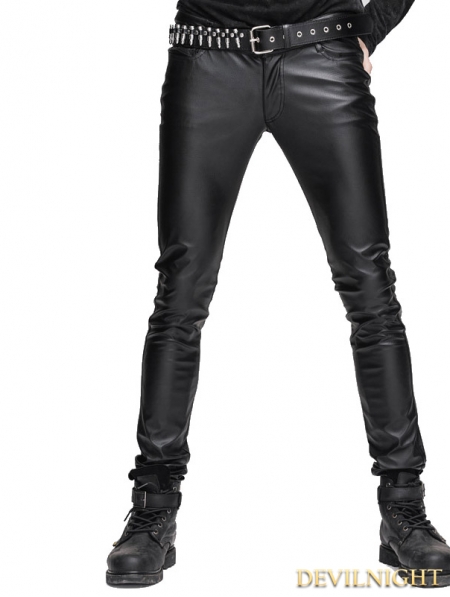 Black Tight Gothic Leather Pants for Men - Devilnight.co.uk
