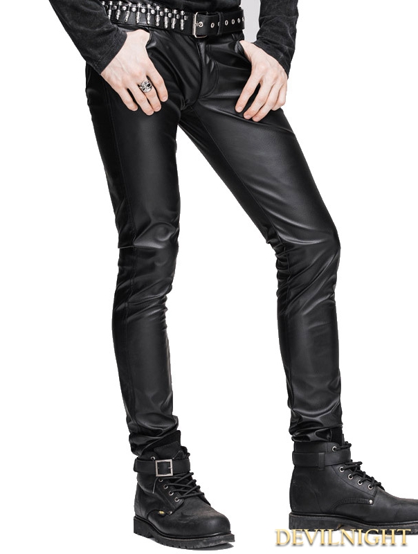 Mens tight leather pants discount