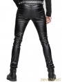 Devil Fashion Black Tight Gothic Leather Pants for Men