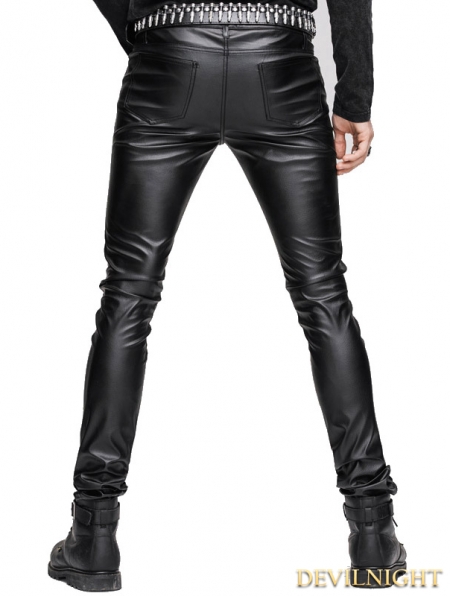 Black Tight Gothic Leather Pants for Men - Devilnight.co.uk