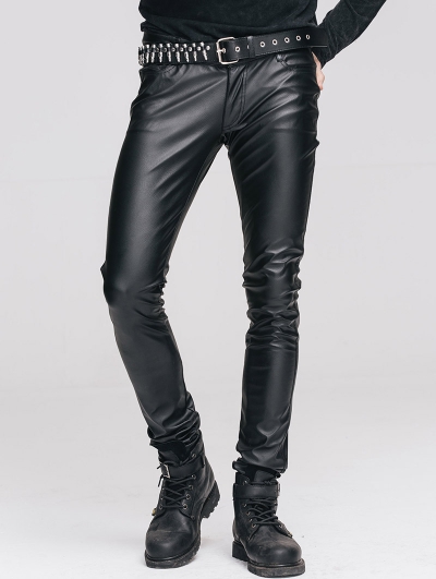 Black Tight Gothic Leather Pants for Men - Devilnight.co.uk