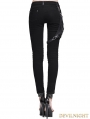 Devil Fashion Black Pocket Gothic Punk Pants for Women