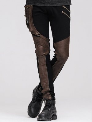 Steampunk Pants with Coffee Pocket for Men