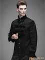 Devil Fashion Black Flounce Tie Gothic Blouse for Men