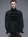 Black Flounce Tie Gothic Blouse for Men