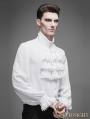 Devil Fashion White Flounce Tie Gothic Blouse for Men