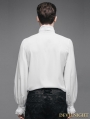 Devil Fashion White Flounce Tie Gothic Blouse for Men