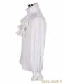 Devil Fashion White Flounce Tie Gothic Blouse for Men