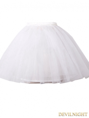 Devil Fashion White Multilayer Tulle Short Gothic Skirt