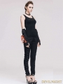 Devil Fashion Black Lace-up Gothic Pants for Women