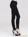 Devil Fashion Black Lace-up Gothic Pants for Women