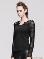 Devil Fashion Black Cobweb Gothic T-shirt for Women