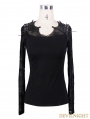 Devil Fashion Black Cobweb Gothic T-shirt for Women