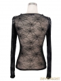 Devil Fashion Black Cobweb Gothic T-shirt for Women