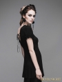 Devil Fashion Black Short Sleeves Gothic Long Shirt for Women