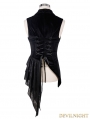 Devil Fashion Black Swallow Tail Gothic Waistcoat for Men