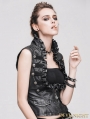 Devil Fashion Do Old Style Sliver Gothic Leather Waistcoat for Women