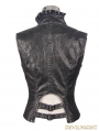 Devil Fashion Do Old Style Sliver Gothic Leather Waistcoat for Women
