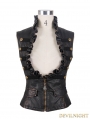 Devil Fashion Do Old Style Bronze Gothic Leather Waistcoat for Women