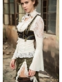 White Steampunk Lace Long Sleeve Blouse for Women