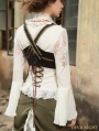 White Steampunk Lace Long Sleeve Blouse for Women