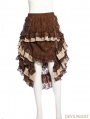 Brown Steampunk Lace Irregular Skirt