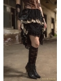 Black Steampunk Lace Layers Irregular Skirt with Bag
