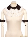 White Vintage Steampunk Shirt with Detachable Bowtie for Women