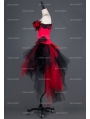 Black and Red Gothic Burlesque Corset Irregular Prom Party Dress