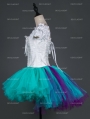 White and Tiffany Blue Gothic Burlesque Corset Short Prom Party Dress