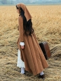 Brown Long Sleeves Vintage Medieval Dress