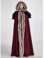 Red Gothic Wool Collar Long Cloak for Women