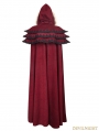 Red Gothic Wool Collar Long Cloak for Women - Devilnight.co.uk