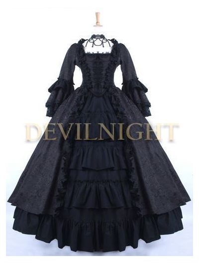 Black Gothic Antoinette Style Victorian Ball Gowns