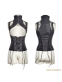 Black Steampunk High Collar Vest