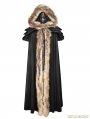 Black Gothic Wool Collar Long Cloak for Women