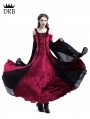 Wine Red Velvet Off-the-Shoulder Medieval Dress