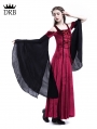 Wine Red Velvet Off-the-Shoulder Medieval Dress