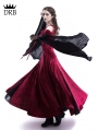 Wine Red Velvet Off-the-Shoulder Medieval Dress