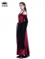 Wine Red Velvet Off-the-Shoulder Medieval Dress