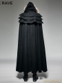 Black Gothic Wool Collar Long Cloak for Men