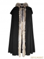 Black Gothic Wool Collar Long Cloak for Men