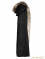 Black Gothic Wool Collar Long Cloak for Men